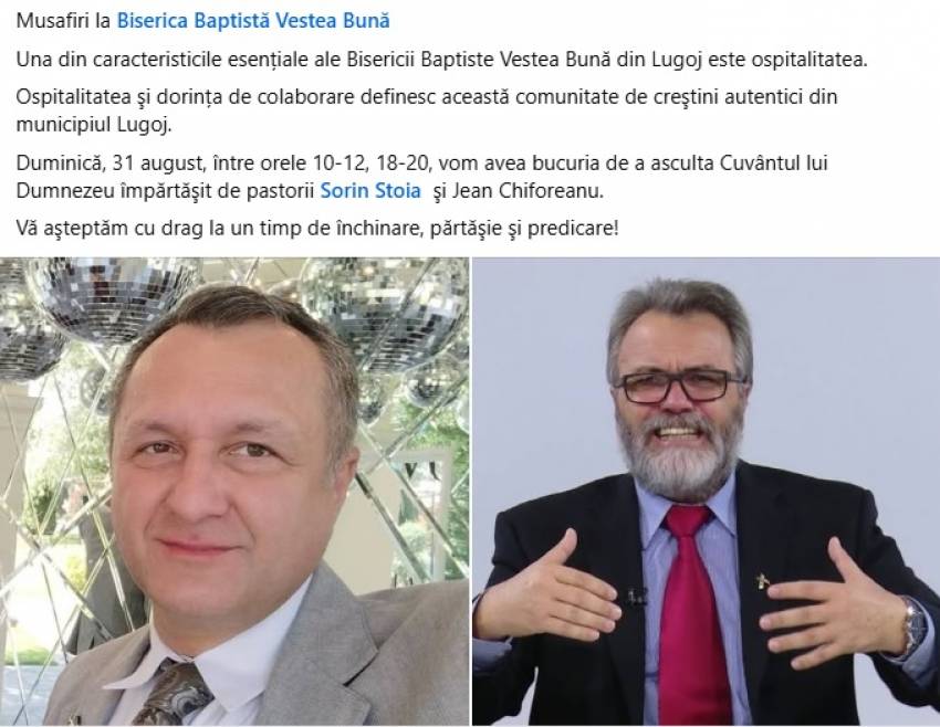 Sorin Stoia şi Jean Chiforeanu la Biserica Vestea Bună Lugoj 
