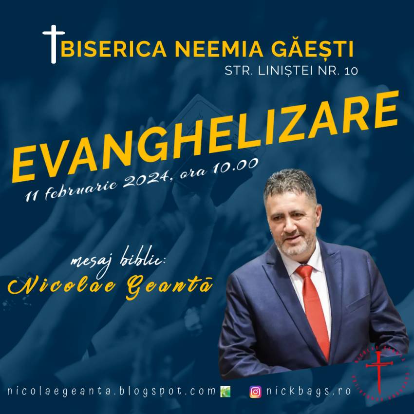 Nicolae Geantă la Biserica Neemia Găești