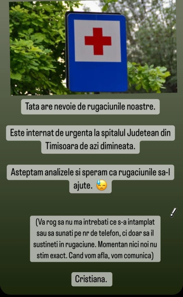 Apel la rugăciune pentru solistul Cristian Văduva!