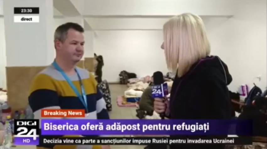 Digi24.ro: Biserica oferă adăpost pentru refugiați ◉ Interviu cu pastorul Miron Corneluș