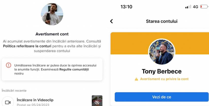 Tony Berbece ◉ Am primit două “avertismente” …