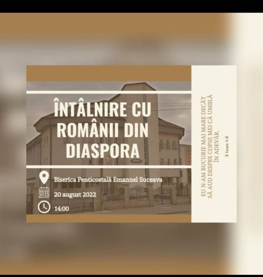 Întâlnire cu românii din diaspora la Biserica Emanuel Suceava