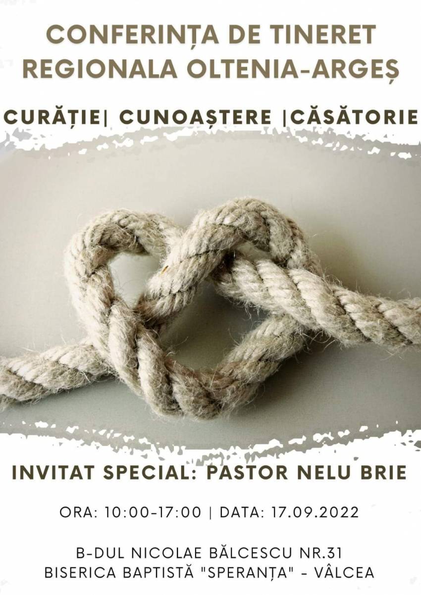 Conferință pentru tineri la Biserica Baptistă Speranța Râmnicu Vâlcea ◉ Invitat: Nelu Brie