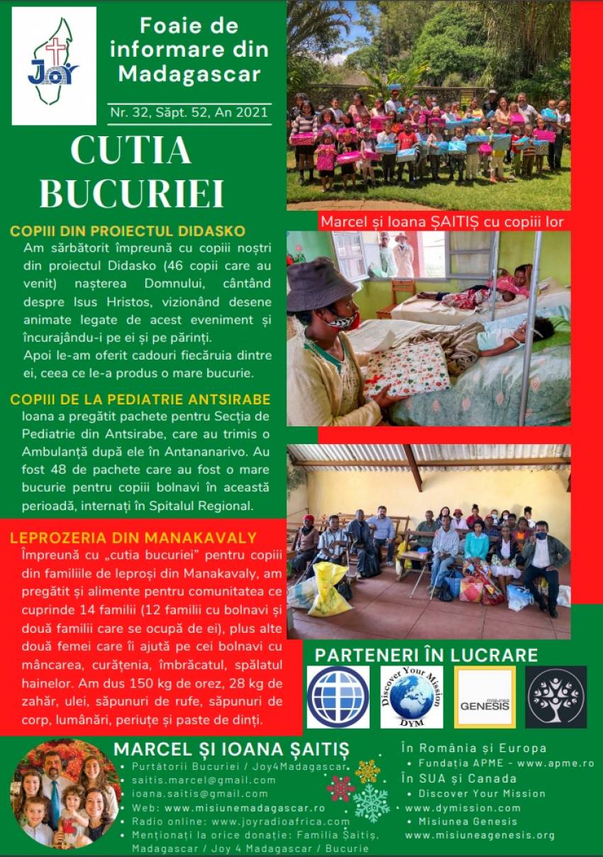 Flash 32 – Cutia bucuriei – Flash Misionar din Madagascar – cu familia Șaitiș 