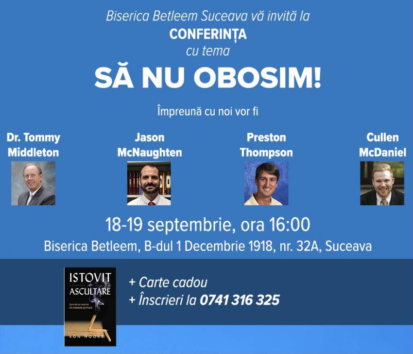 Conferință la Biserica Betleem Suceava