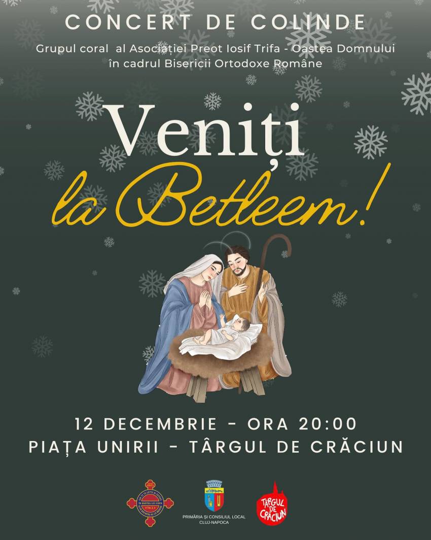 Concert de colinde în Piața Unirii din Cluj-Napoca