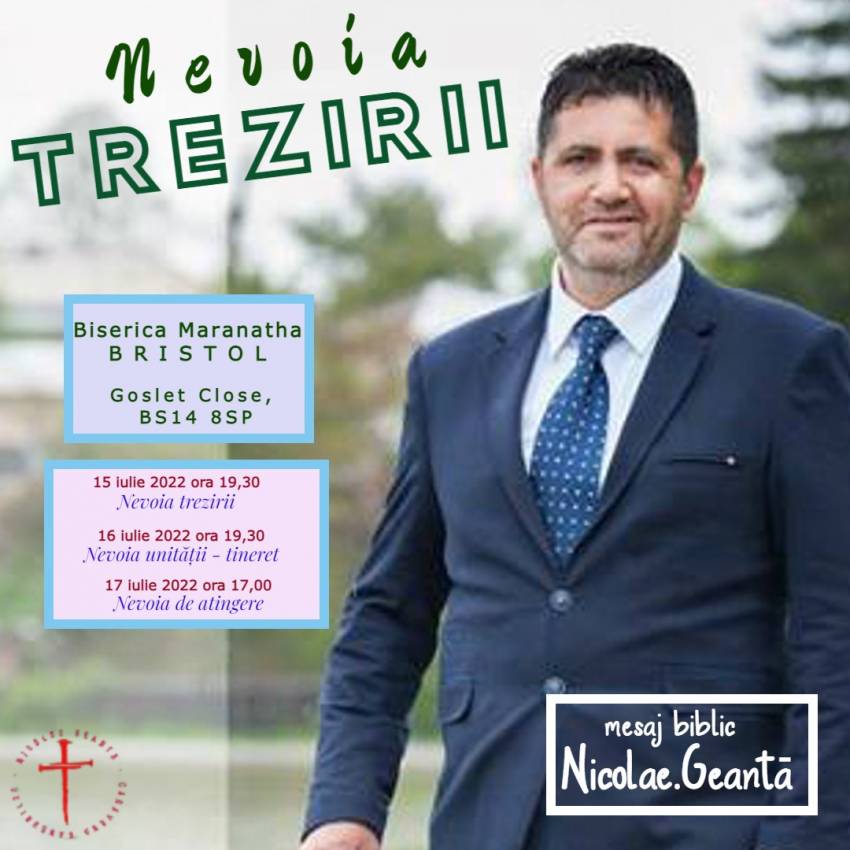 Nicolae Geantă la Biserica Maranatha Bristol