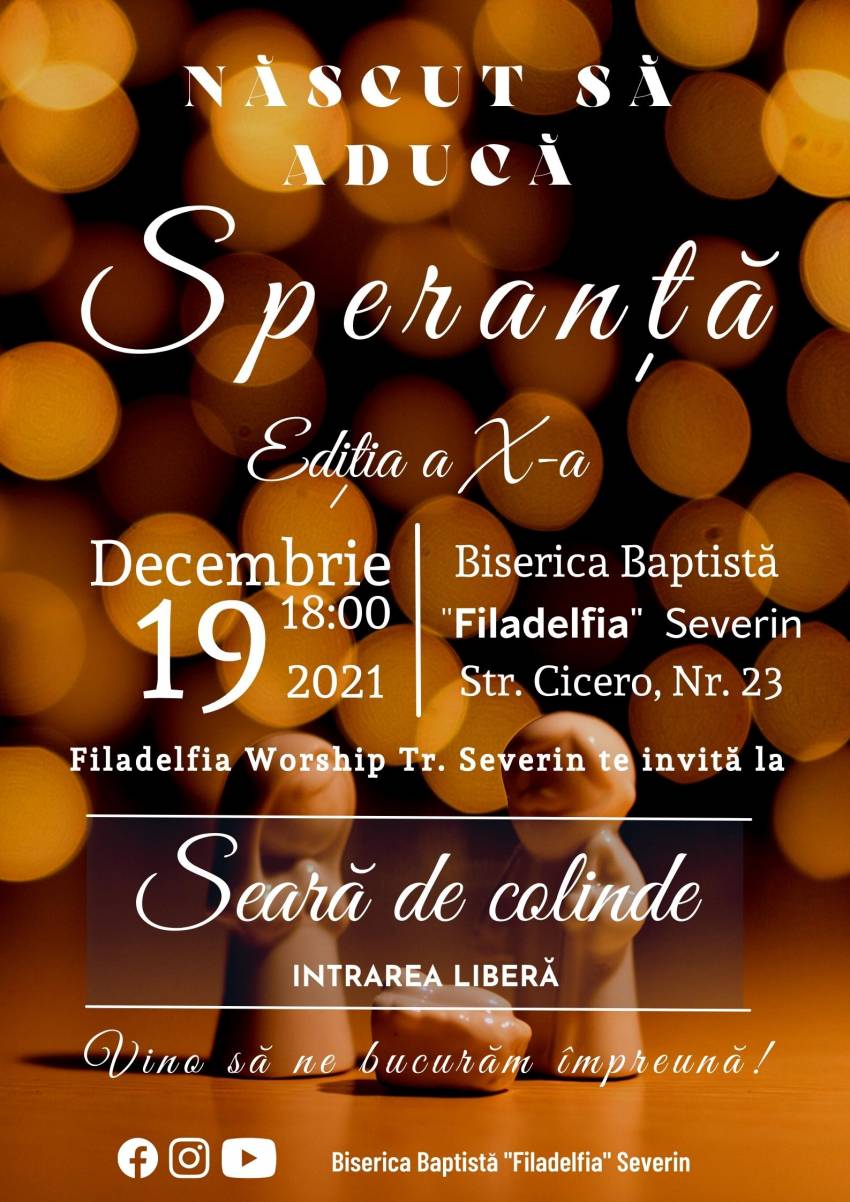Seară de colinde la Biserica Filadelfia Drobeta Turnu-Severin