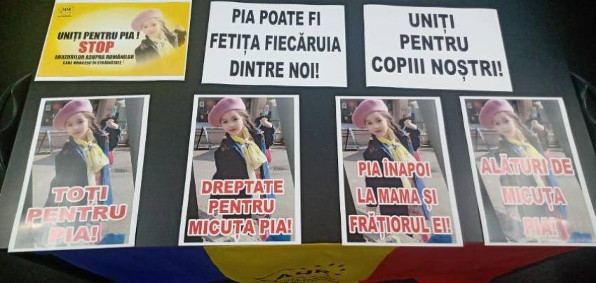 Protest pentru micuța Pia, o copilă româncă luată cu forța de serviciile sociale din Freiburg