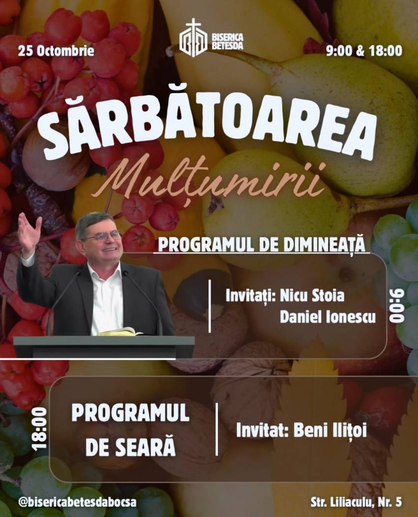 Sărbătoarea Mulțumirii la Biserica Betesda Bocșa