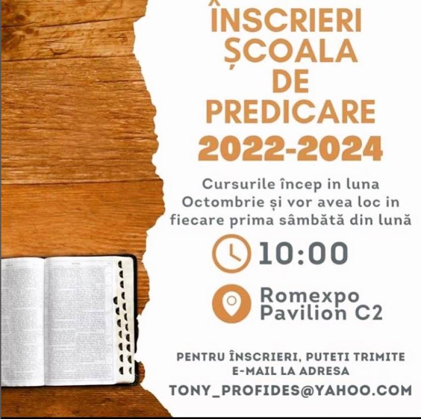 Înscrieri la ȘCOALA DE PREDICARE PROFIDES
