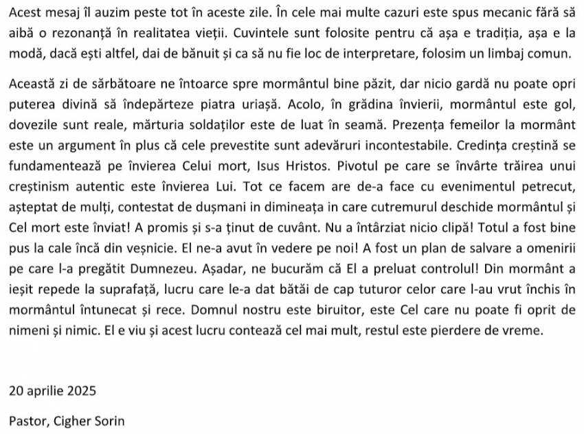 Sorin Cigher ◉ Hristos a înviat!