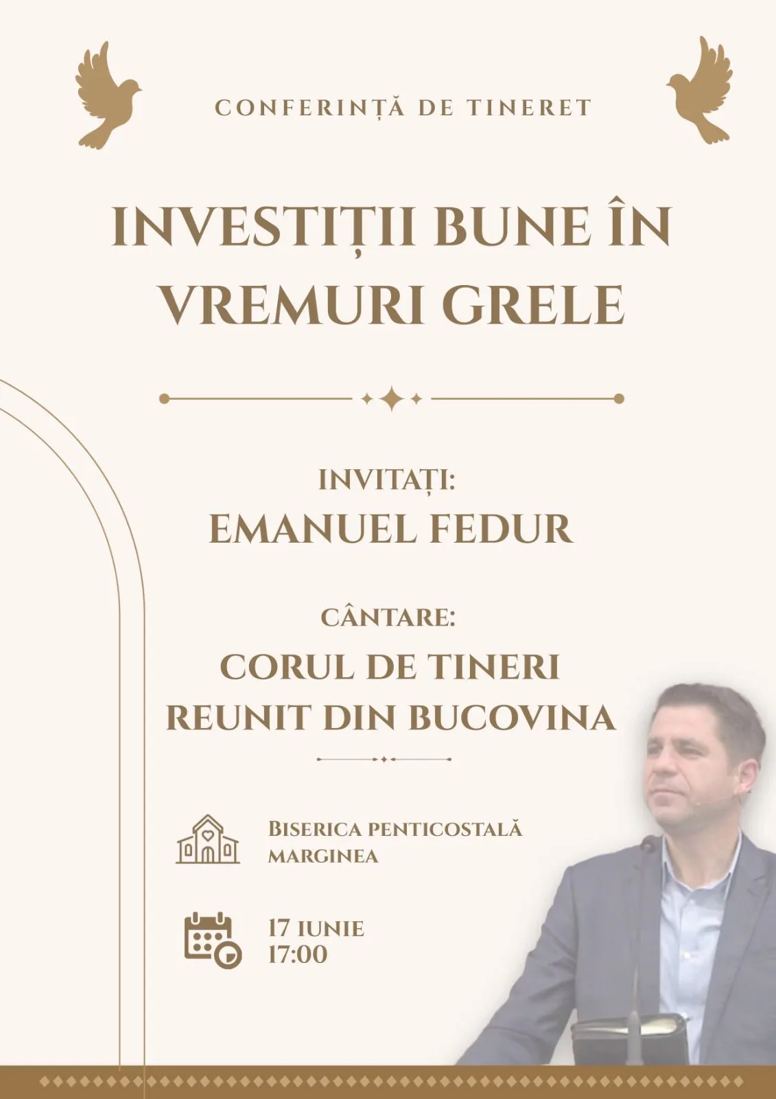 Conferință de tineret cu Emanuel Fedur la Biserica Penticostală Marginea