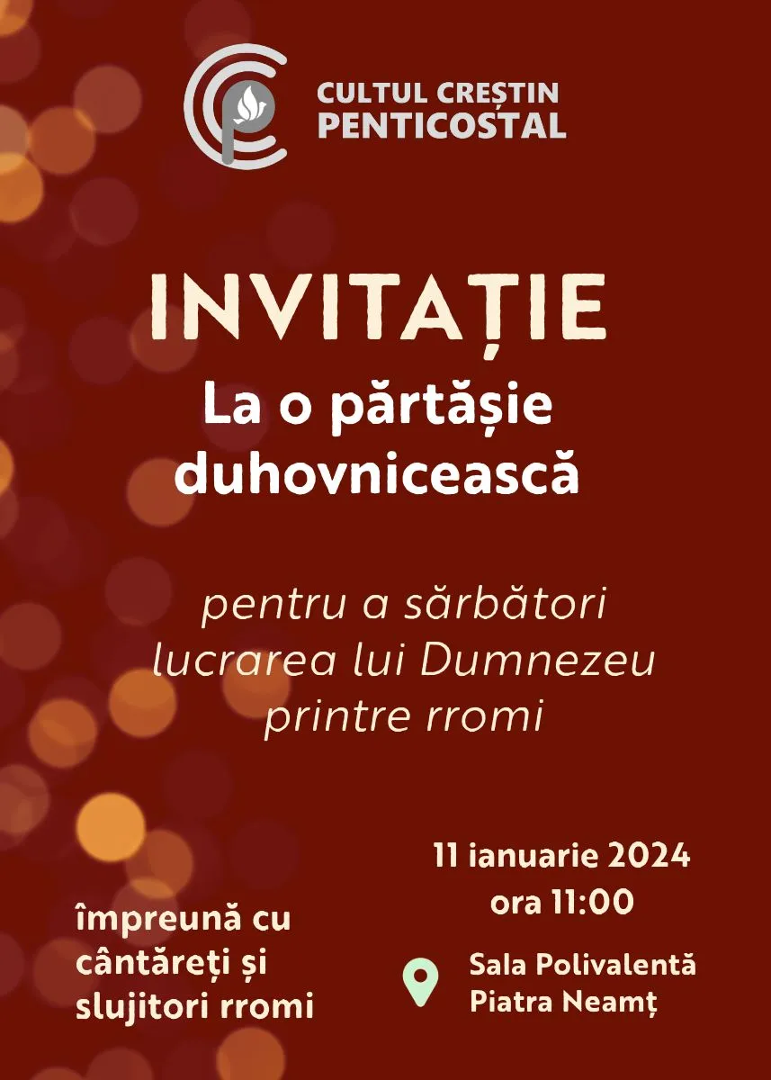 Întâlnire duhovnicească a rromilor la  Sala Polivalentă Piatra Neamț
