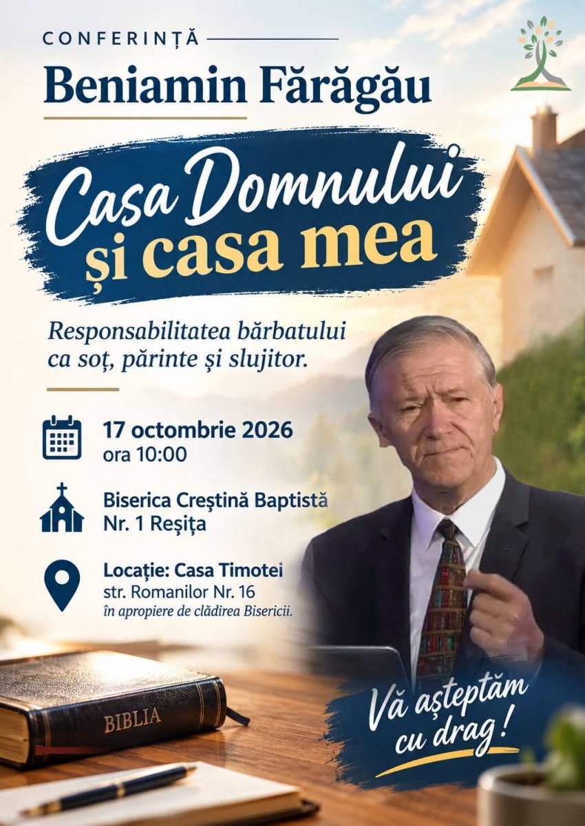 Conferință cu Beniamin Fărăgău la Casa Timotei din Reșița