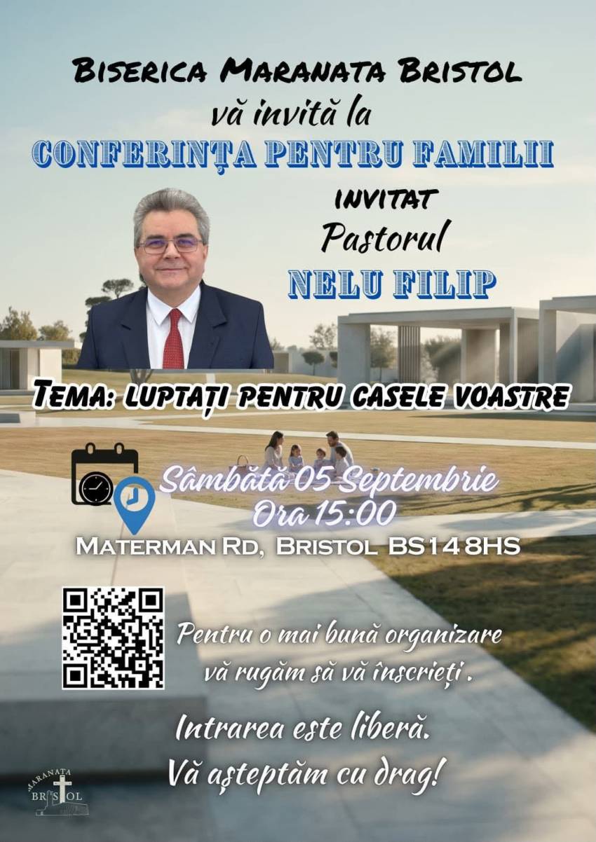 Conferință pentru familii cu Nelu Filip la Biserica Maranata Bristol