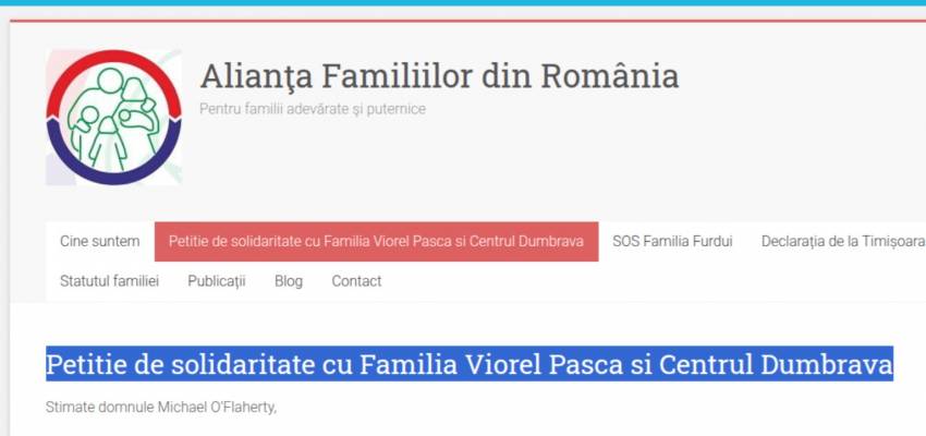 Petiție de Sprijin pentru Familia Viorel Pașca și Centrul Dumbrava