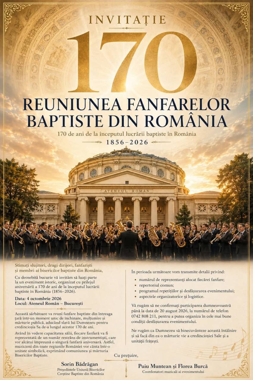 Reuniunea fanfarelor baptiste la Ateneul Român București