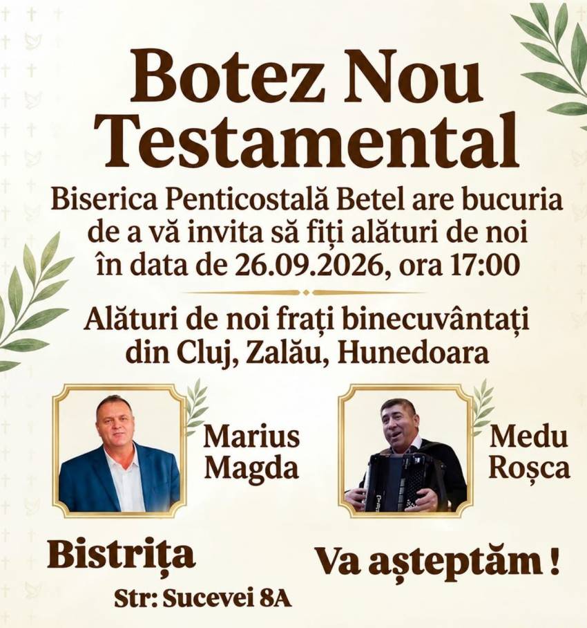 Botez la Biserica Betel Bistrița