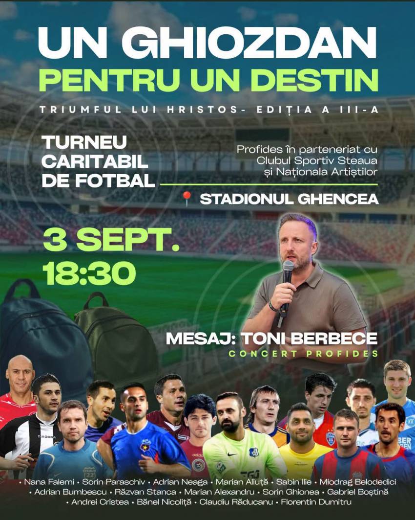 Turneu Caritabil de Fotbal pe Stadionul Ghencea - Triumful lui Hristos Ediția a III-a 
