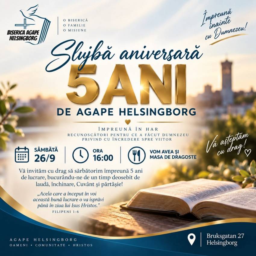 Aniversare 5 ani la Biserica Agape Helsingborg