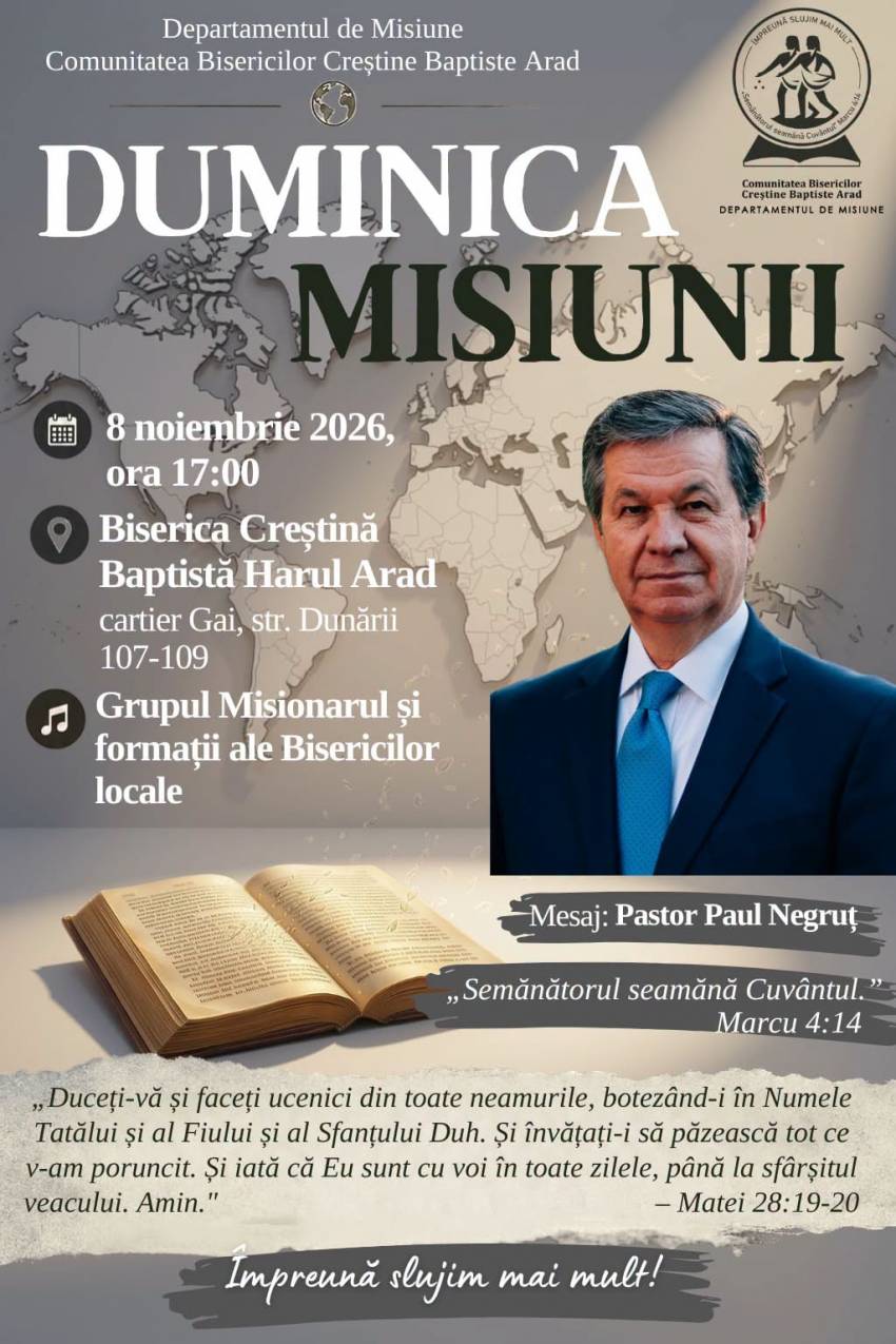 Paul Negruț la Biserica Harul Arad