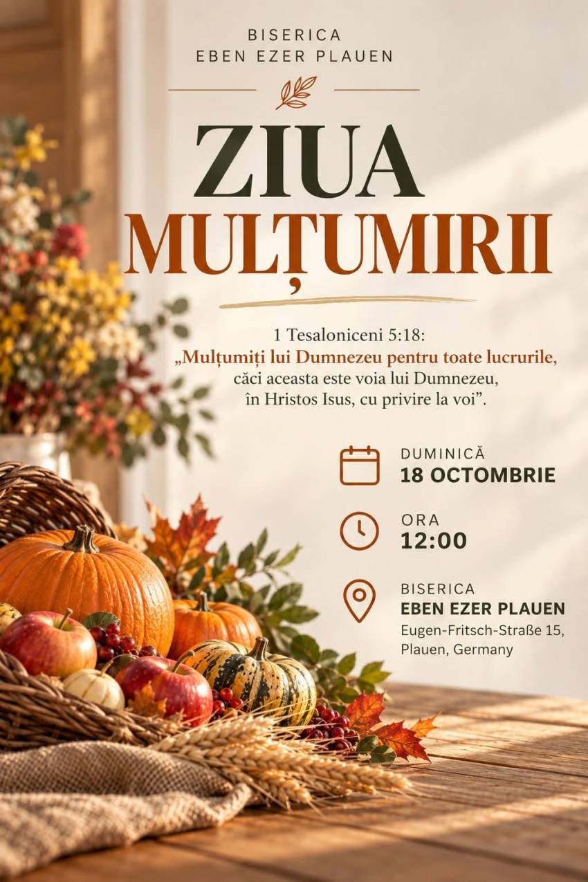 Ziua Mulțumirii la Biserica EBEN EZER Plauen