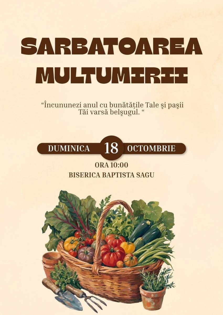 Sărbătoarea Mulțumirii la Biserica Baptistă Şagu